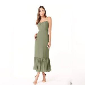 Azazie Justina Chiffon Dress in Pistachio
